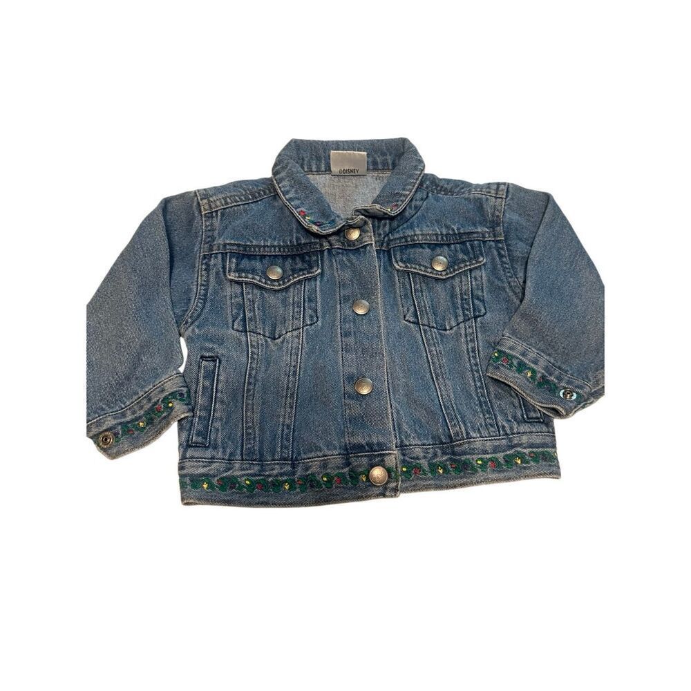 Disney Kid's Blue Embroidered Minnie Mouse Denim Jean Jacket Size 3-4T
